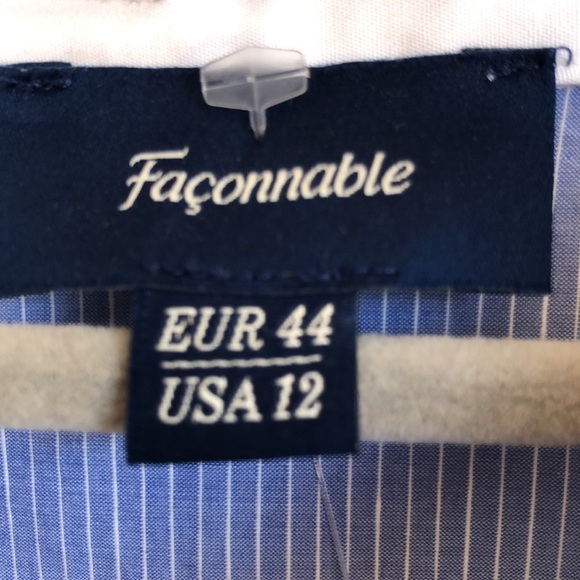 NMT FACONNABLE LADIES BLUE DRESS SHIRT EUR44 US12 DESIGNED IN FRANCE - Picture 10 of 14
